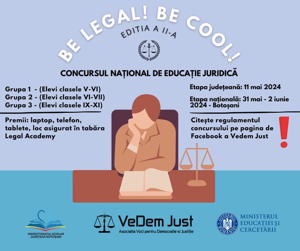 Concursul național de educație juridică ,, Be legal, Be cool !" + Crina Dobre 🇷🇴🍀⚖️🗡️
